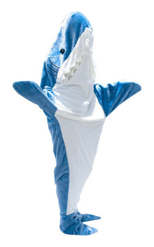Manta De Tiburón Para Adultos, Manta De Tiburón Con Capucha, Color Azul Ubicación De La Cremallera 2xl