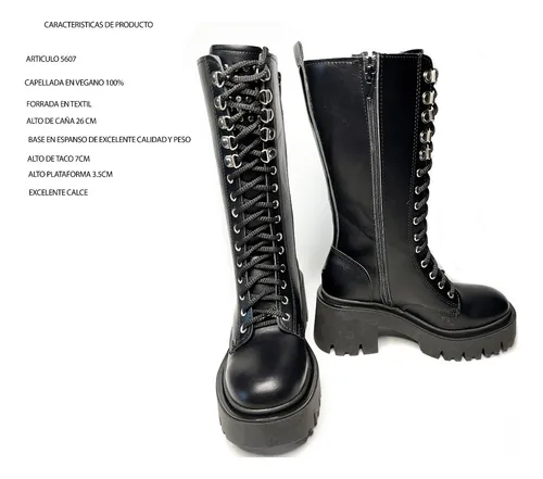 Borcegos Ca a Larga Rockeros Mujer Cancheros Moda 516 Cira 13.500