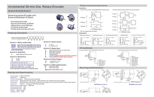 Encoder Eje 6mm, 360ppv