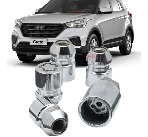 Kit Porca Antifurto Roda Hyundai Creta Action 2022 2023 2024