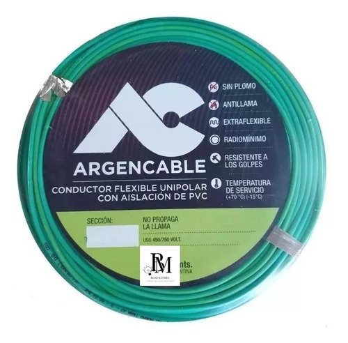 Cable Unipolar Argencable 2.5mm Rollo X 50 Mts Nm247-3