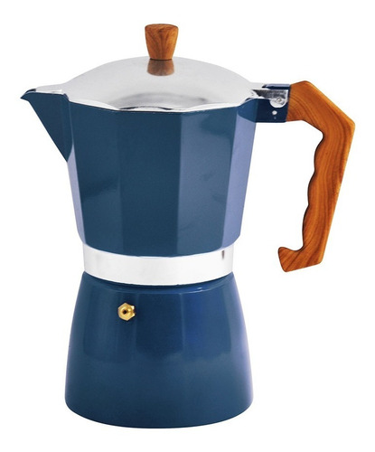 Cafetera Italiana Aluminio 300ml 6t Azul