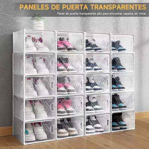 12 Cajas Para Zapatos Transparentes Apilables Engrosado Blanco