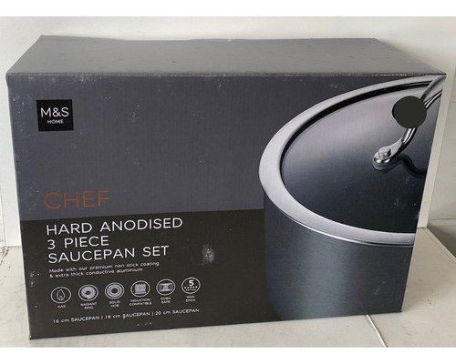Conjunto 3 Panelas M&s Chef Hard Anodised