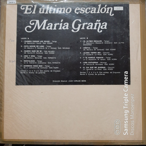 Vinilo Maria Graña El Ultimo Escalon T3