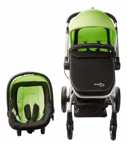 Carriola de paseo Evenflo Advanced Legacy LX verde con chasis color plateado