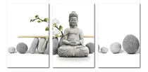 Comprar Cuadros Decorativos Modernos Para Salas Buda Gris 3 Piezas