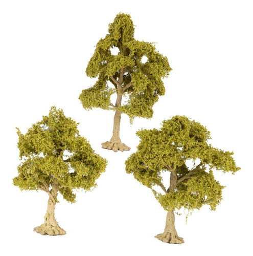 3pcs Paisagem Árvore Miniatura Mini Árvore Caducifólia