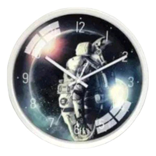 Reloj Mural Silencioso Luminoso Astronauta 30 Cm