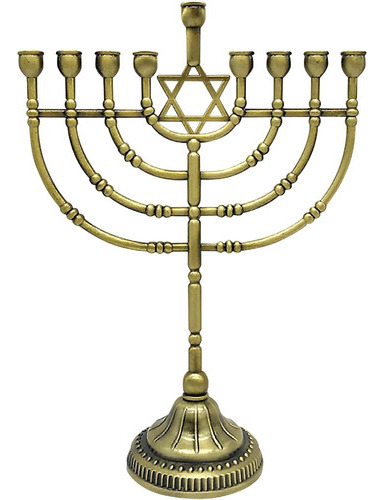 Menorah Ner Mitzvah  Color Plata  Para Velas De Janucá