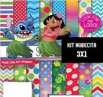 Comprar  Kit Imprimible 3x1 Lilo Y Stitch Fondo Imagen #1411