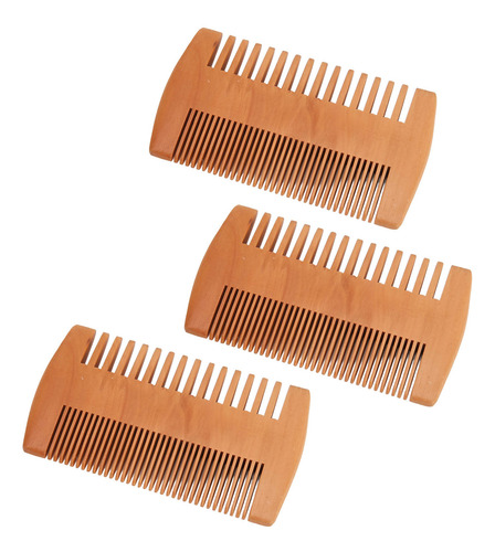 Peine Para Barba De Madera De Doble Cara, Kit De 3 Piezas, D