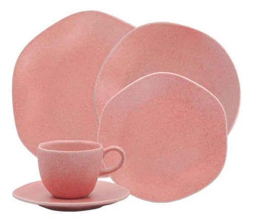 Aparelho De Jantar Ryo Pitaia Rosa 30 Peças Oxford Porcelana