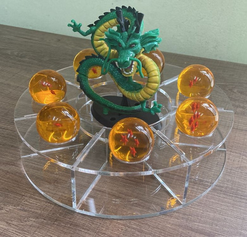 Set De Esferas Del Dragon En Base Transparente 