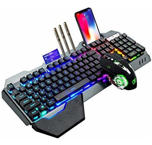 Teclado Y Ratón Inalámbricos Para Juegos, Ratón De T...