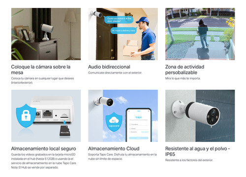 Smart Cámara Inalámbrica Tapo 2k Qhd Con Bateria Sin Hub