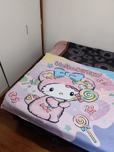 Colcha Manta Polar Soft Animada 1,50 X 1,60 Kitty Paleta Kitty Paleta