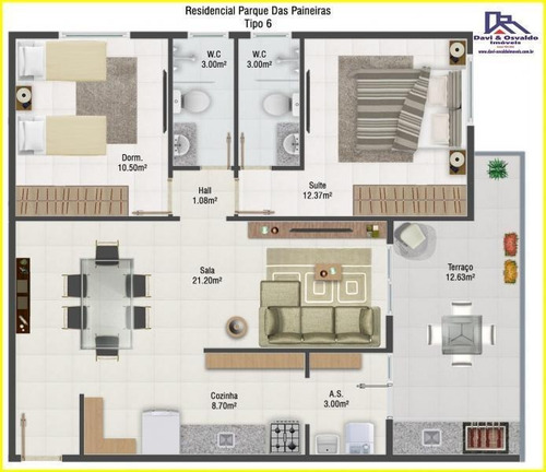Apartamento 2 Dormitórios Para Venda Em Praia Grande, Caiçara, 2 Dormitórios, 1 Suíte, 1 Banheiro, 2 Vagas - Ap00158_1-1302262