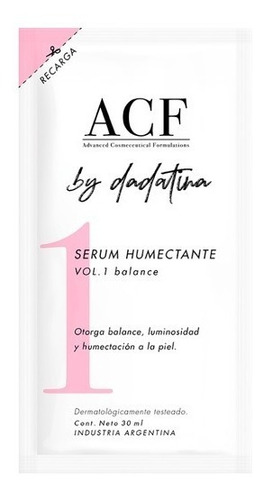 Acf By Dadatina Serum Humectante Vol 1 Balance Refill X 30ml