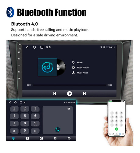 Pantalla Multimedia Android 9 4g Ram Full Hd Car Play Negro