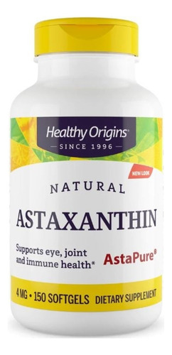 Astaxantina Importada 4mg Healthy Origins 150 Softgels