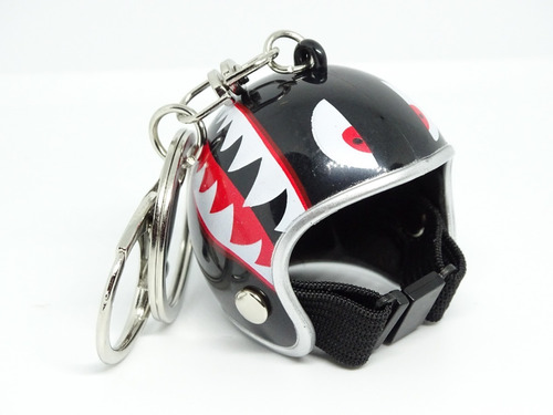 Llavero Mini Casco Moto Tipo Jet Cafe Racer Tiburon Shark