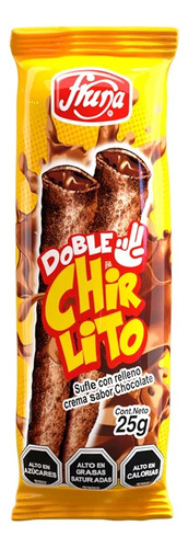 Doble Chirlito Sabor Chocolate 25gr Pack 5 Unidades