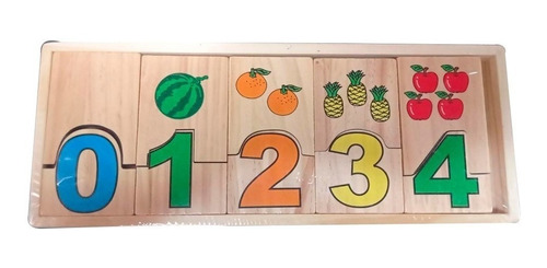 Juego Encajable De Frutas Y Números- Madera Didáctico Sz-21