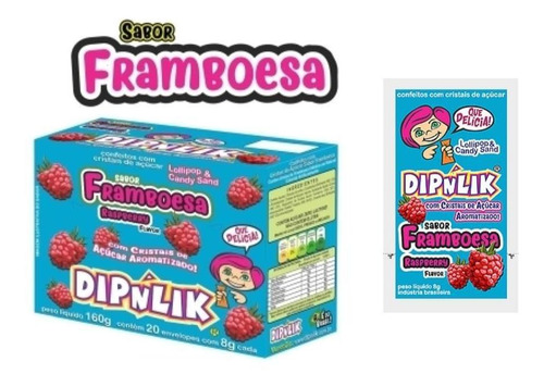 Pirulito Dipnlik Framboesa 8g C/20 Unidades