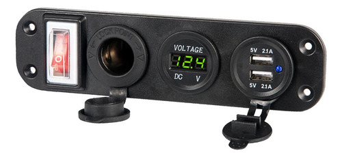 Voltímetro De De Enchufe Usb Doble De 12v / 24v Verde