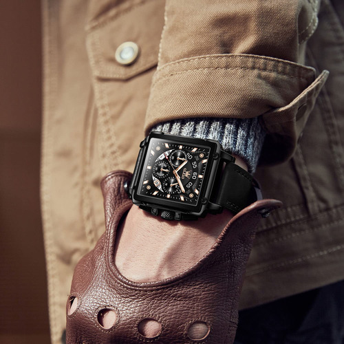 Reloj Olevs Blue Quartz Para Hombre Con Cronógrafo Y Correa