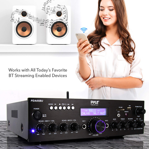 Amplificador De Potencia Bluetooth Inalámbrico Pyle Pda65bu