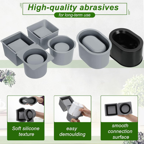 ''moldes De Silicona Para Macetas De Concreto Redondas Y Cua