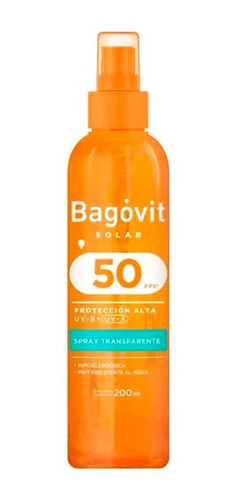 Bagovit Solar Protector Fps50 Spray Transparente X 200 Ml