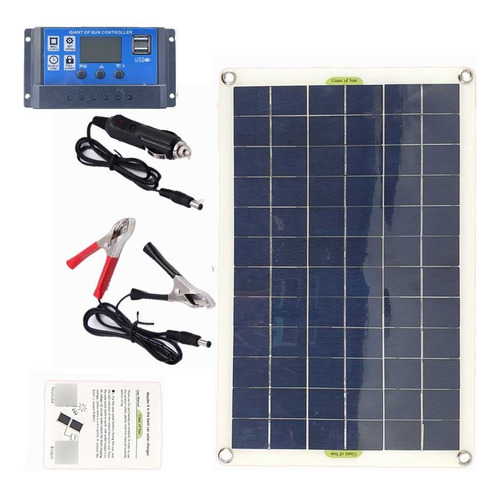 Hsart Kit Panel Solar Monocristalino 100 W 12 V Controlador