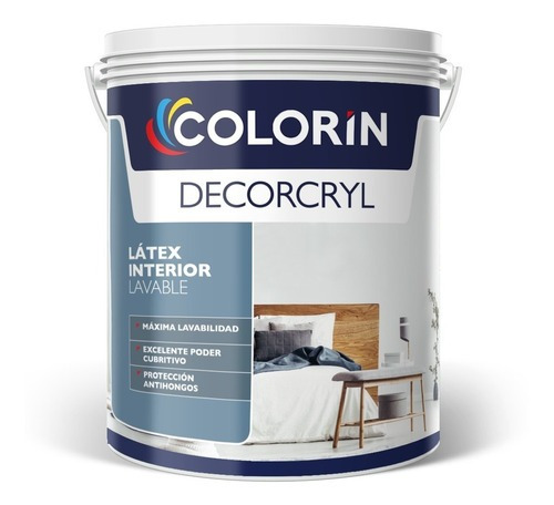 Colorín Decorcryl pintura latex lavable acabado mate color blanco 10L