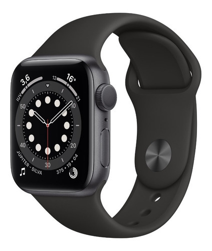 Apple Watch  Series 6 (GPS) - Caixa de alumínio cinza-espacial de 40 mm - Pulseira esportiva preto