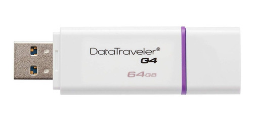 Pendrive Kingston DataTraveler G4 DTIG4 64GB 3.0 blanco y violeta
