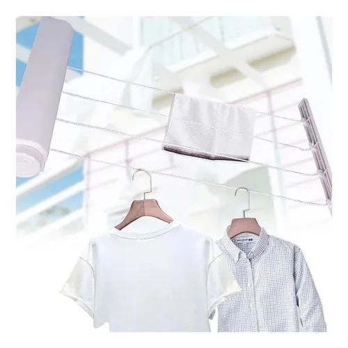 Tendedero Retractil Secador De Ropa Colgador Retractil Pared