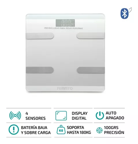 Balanza Digital Personal Baño Bluetooth Femmto 180kg Nueva