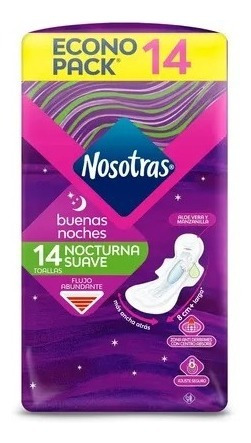 Toallitas Femeninas Nosotras Buenas Noches Alas 6 Pack X14 u