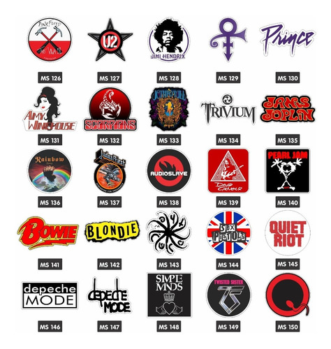 Adesivos Bandas De Rock 20 Un.