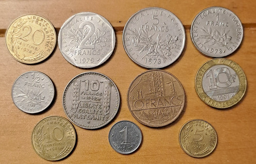 Francia X 11 Monedas Incluye 10 Francos 1949 B. Usadas !!!