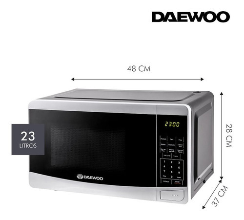 Microondas Daewoo 23 Litros Bifunción Digital 800w Blanco