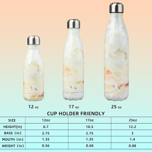 Botellas De Agua Aisladas, 17 Oz, Termo De Metal De Ace...