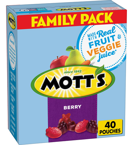 Mott's Berry Family Pack, 0.8 Onzas, 40 Unidades