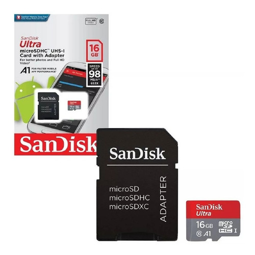Imagen 4 de 5 de Tarjeta de memoria SanDisk SDSQUAR-016G-GN6MA Ultra con adaptador SD 16GB