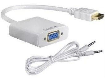Caja Convertidor Adaptador Hdmi A Vga Audio 3.5 Mm Hd1080p