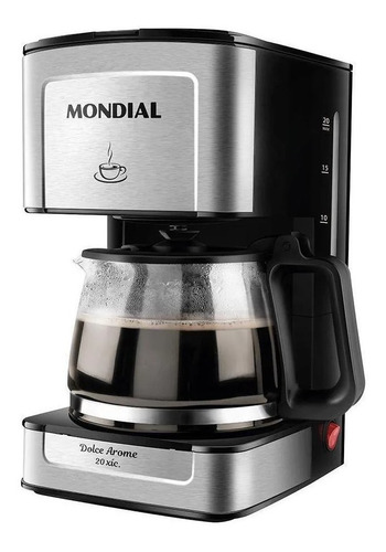 Cafeteira Mondial 20 Xícaras Preto Inox 127v C-43-20x-si