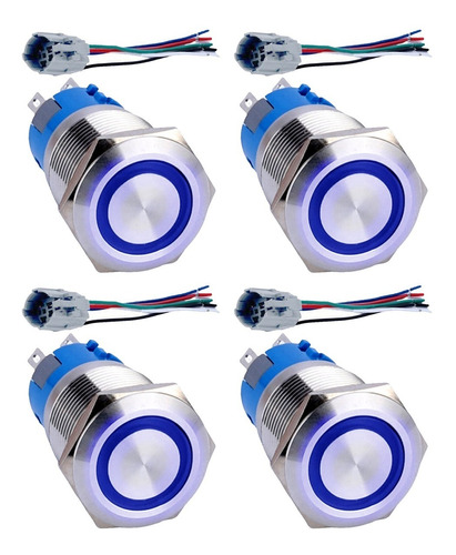 4pzs Switch Push Button Led Ojo Angel+ Enclave Y Harnes 19mm